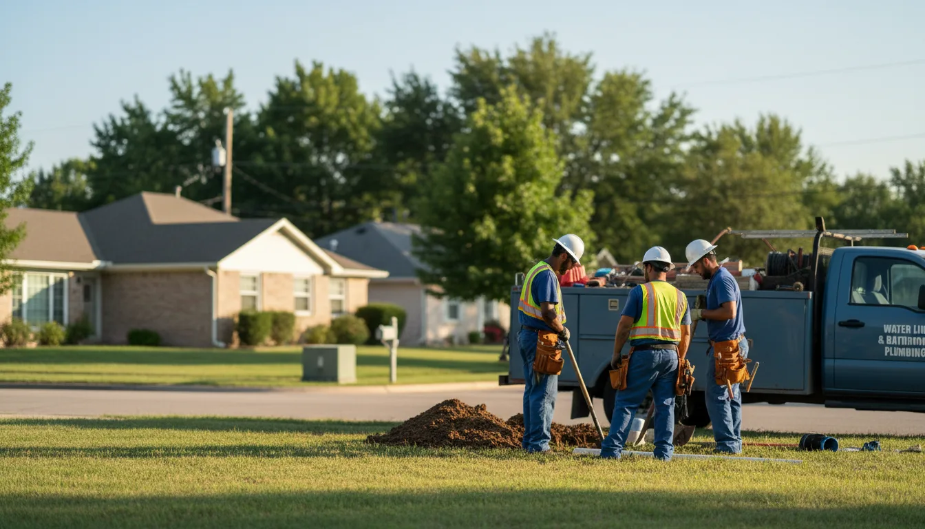 Residential water line and bathroom plumbing service in Amherst, TX